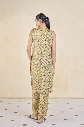 Leafbird Handcrafted Ajrakh Co-ord - Yellow, Yellow, image 2